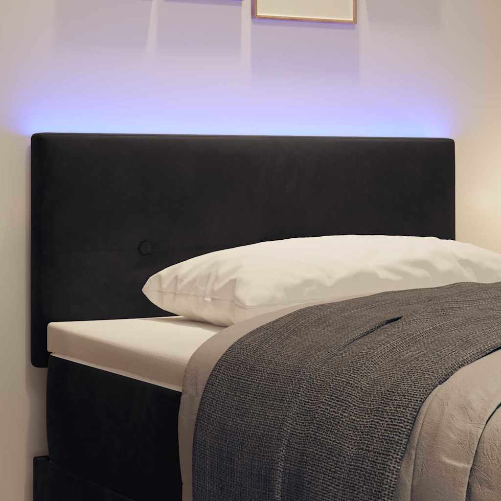 Hovedgærde Med Led -strimmellys Indstillelig Sort 100 Cm Fløjl - Billede 5