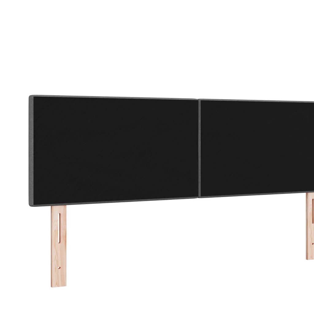 Led Sengegavl Med Led -strimmellys Mørkegrå 160 Cm Stof - Billede 8