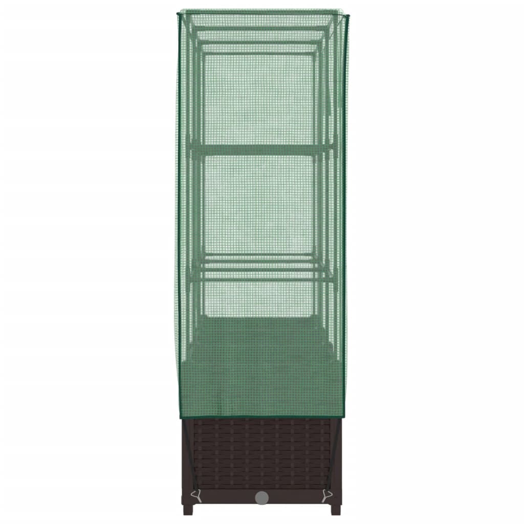Højbed Med Drivhusovertræk Rattan-Look