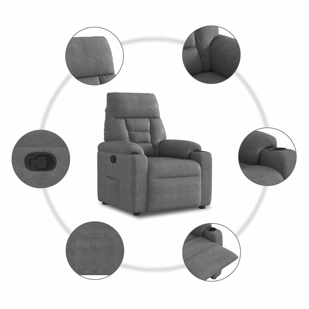 Massagestol Mikrofiberstof Mørkegrå