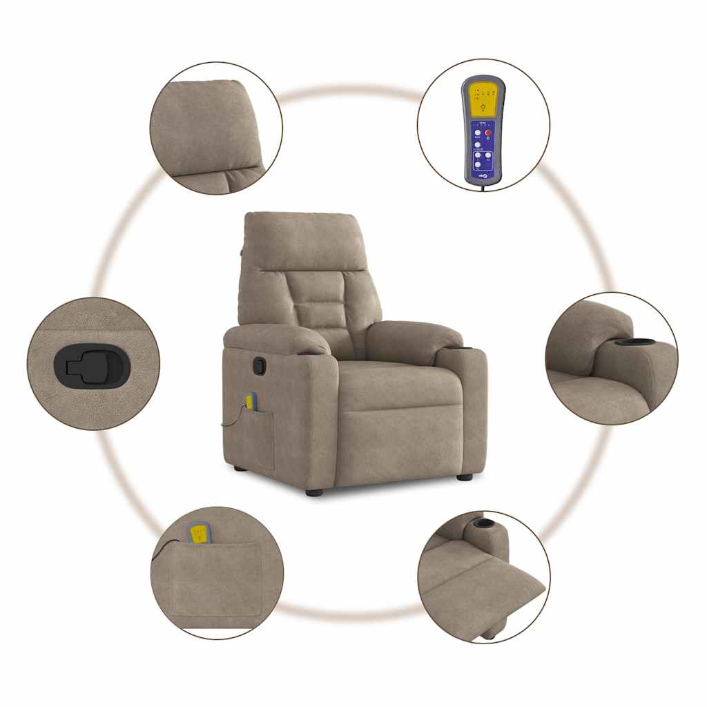 Massagestol Mikrofiberstof Gråbrun