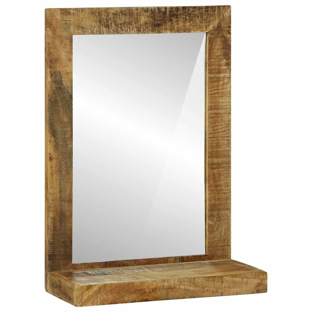 Badeværelsesspejl Brun 50 X 22 X 70 Cm Massivt Groft Mango Træ - Hovedbillede
