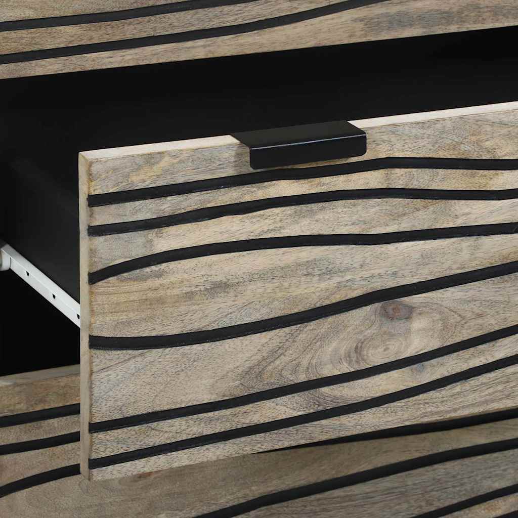 Sideboards 2 Pcs Hvid 60 X 33.5 X 75 Cm Massivt Mangotræ - Billede 8