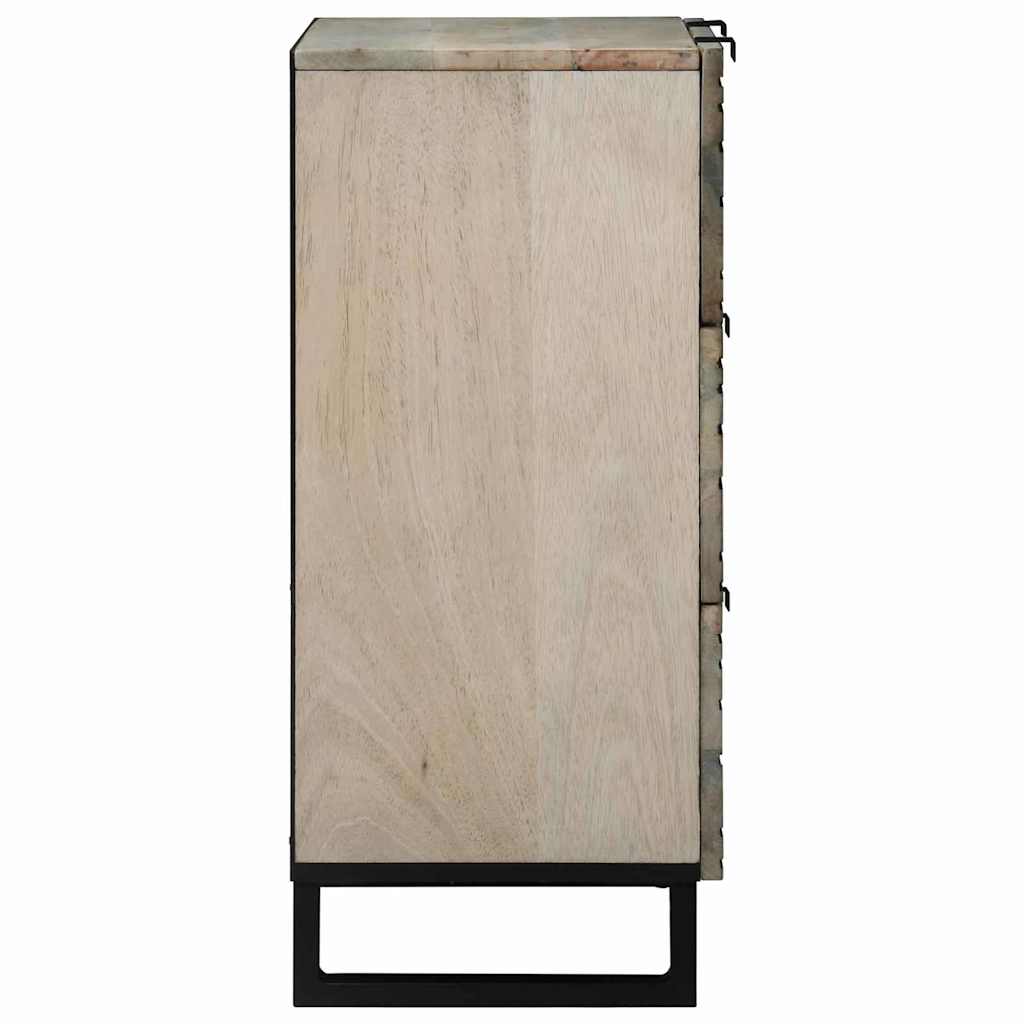 Sideboards 2 Pcs Hvid 60 X 33.5 X 75 Cm Massivt Mangotræ - Billede 5