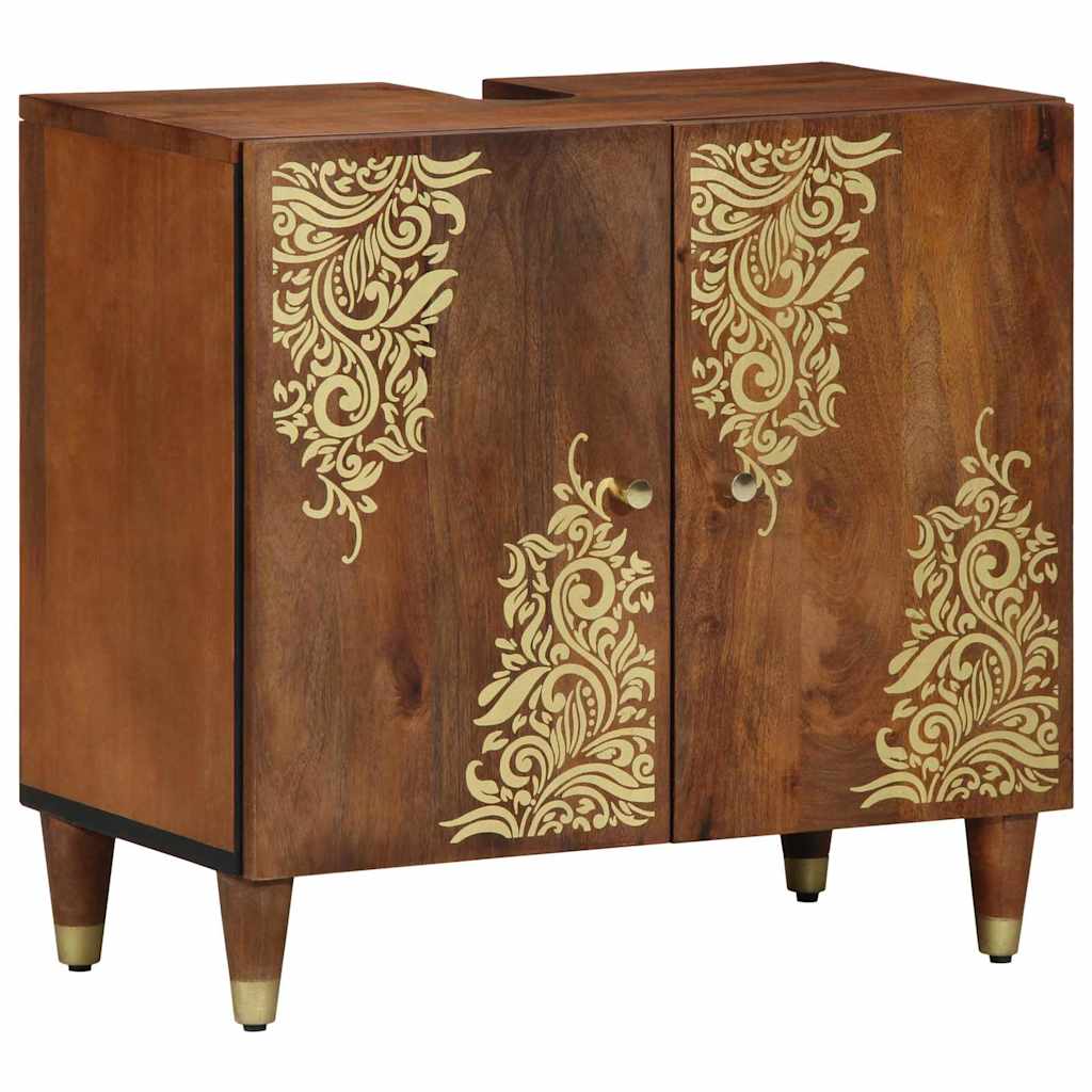Badeværelsesmøbel Sæt Vægmonteret 2 Pcs Brun 62 X 33 X 58 Cm - Billede 3