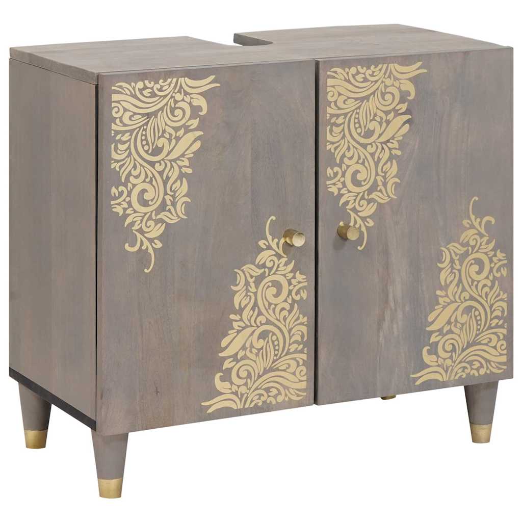 Badeværelsesmøbel Sæt Vægmonteret 2 Pcs Grå 62 X 33 X 58 Cm - Billede 3