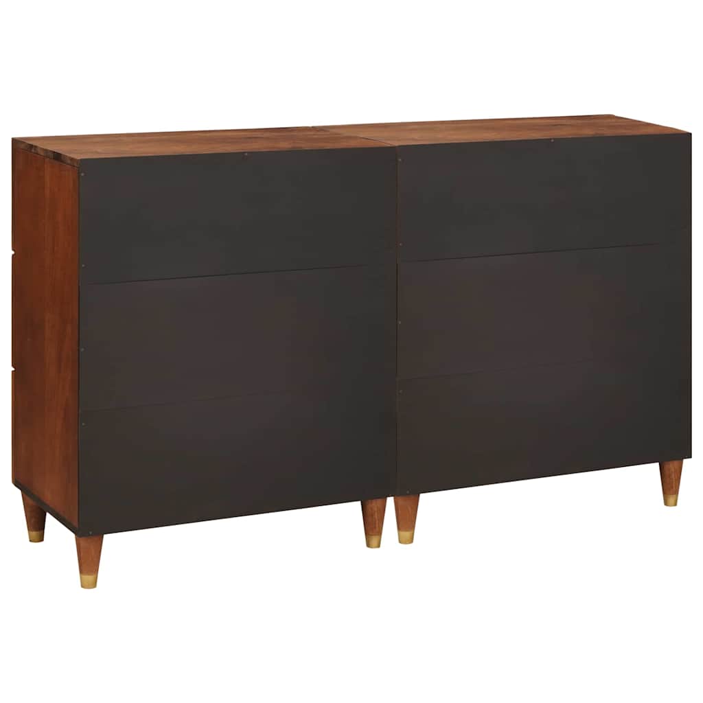 Skænk Sæt 2 Pcs Brun 60 X 33.5 X 75 Cm Massivt Mangotræ - Billede 6