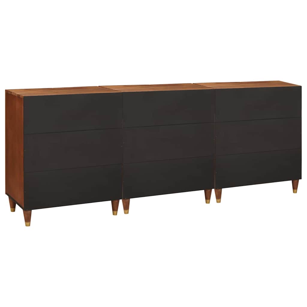 Skænk Sæt 3 Pcs Brun 180 X 33 X 75 Cm Massivt Mangotræ - Billede 6