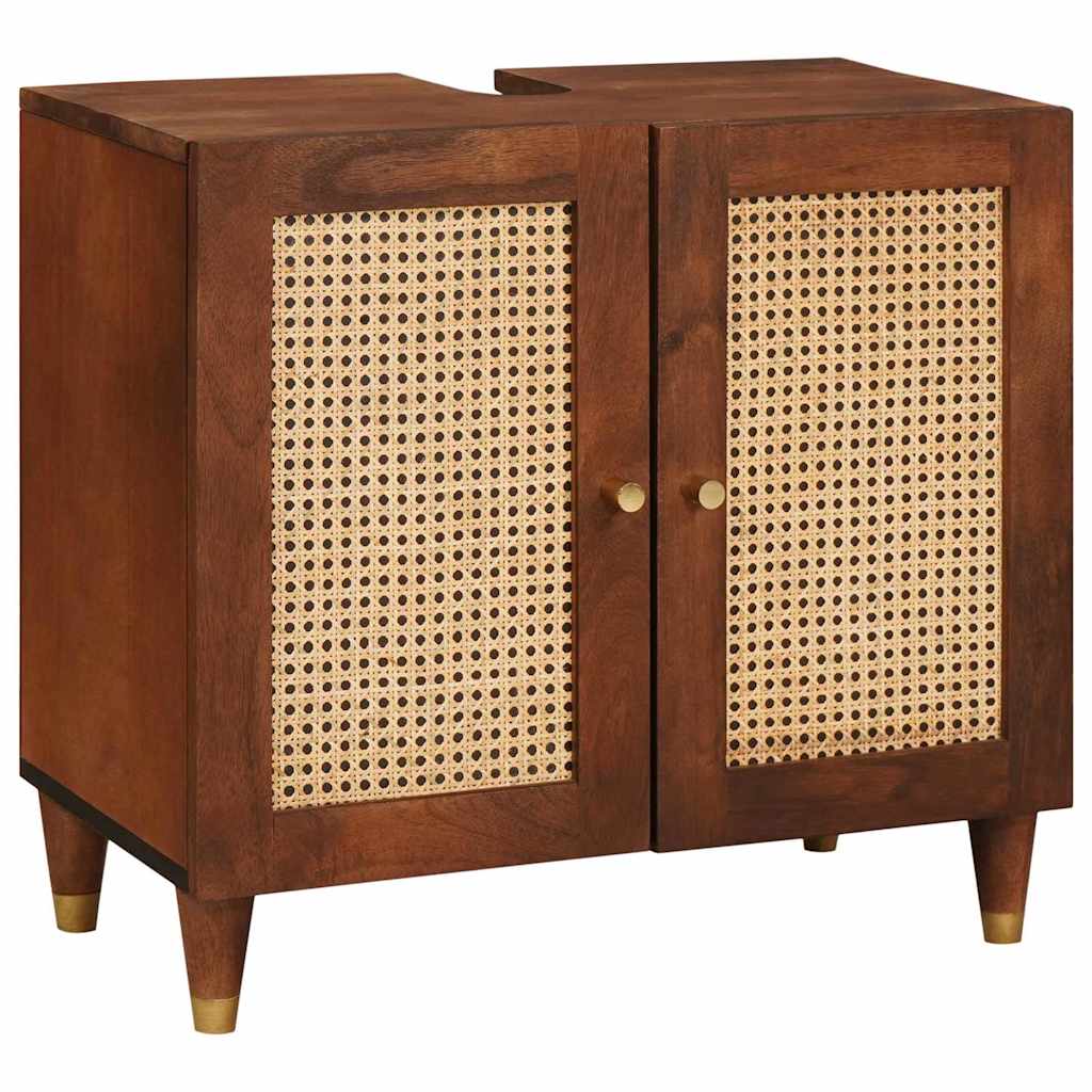Badeværelsesmøbler Med Skuffe 2 Pcs 62 X 33 X 58 Cm Massivt Mangotræ - Billede 3