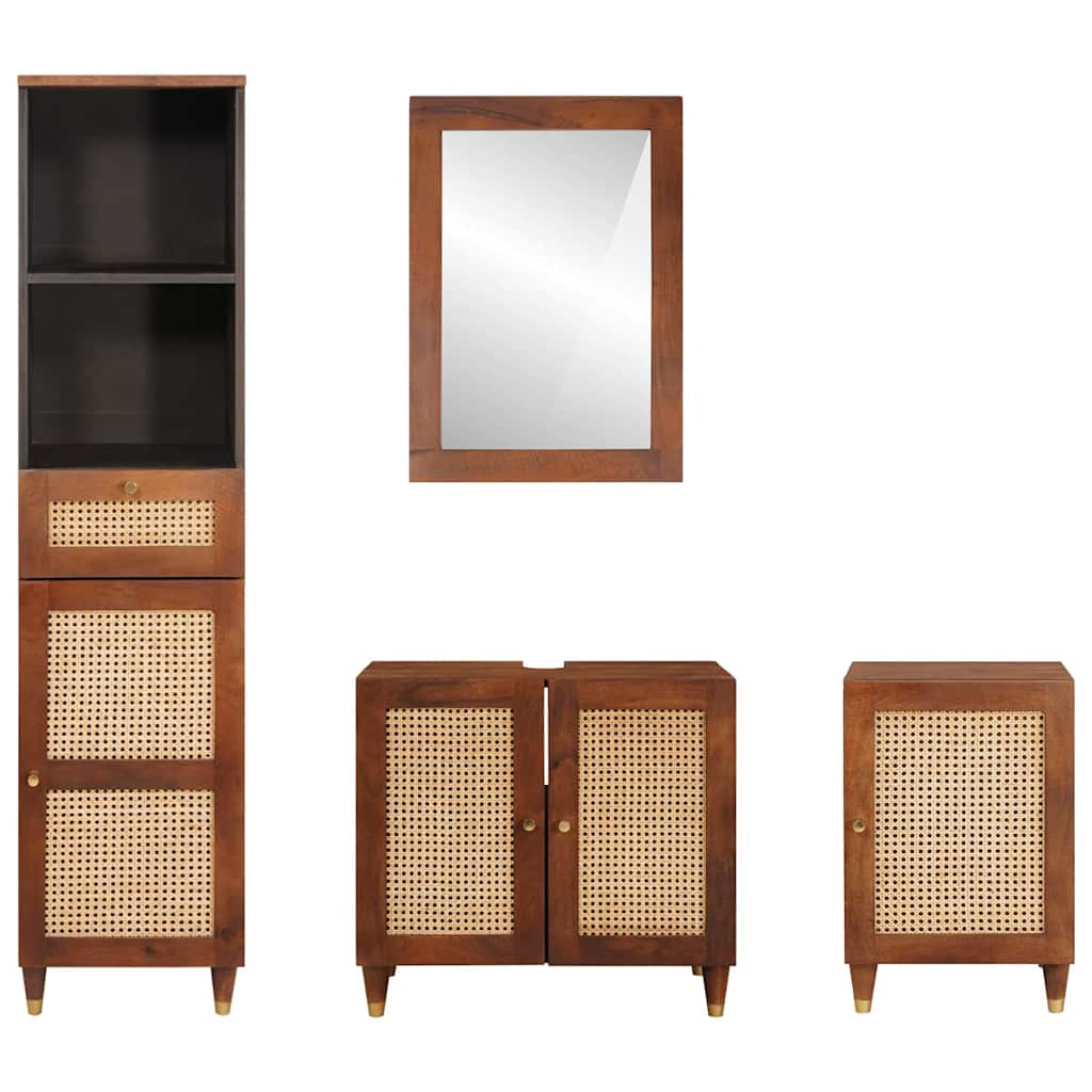 Badeværelsesmøbler Med Skuffe Med Dør 4 Pcs 38 X 33 X 160 Cm - Billede 7