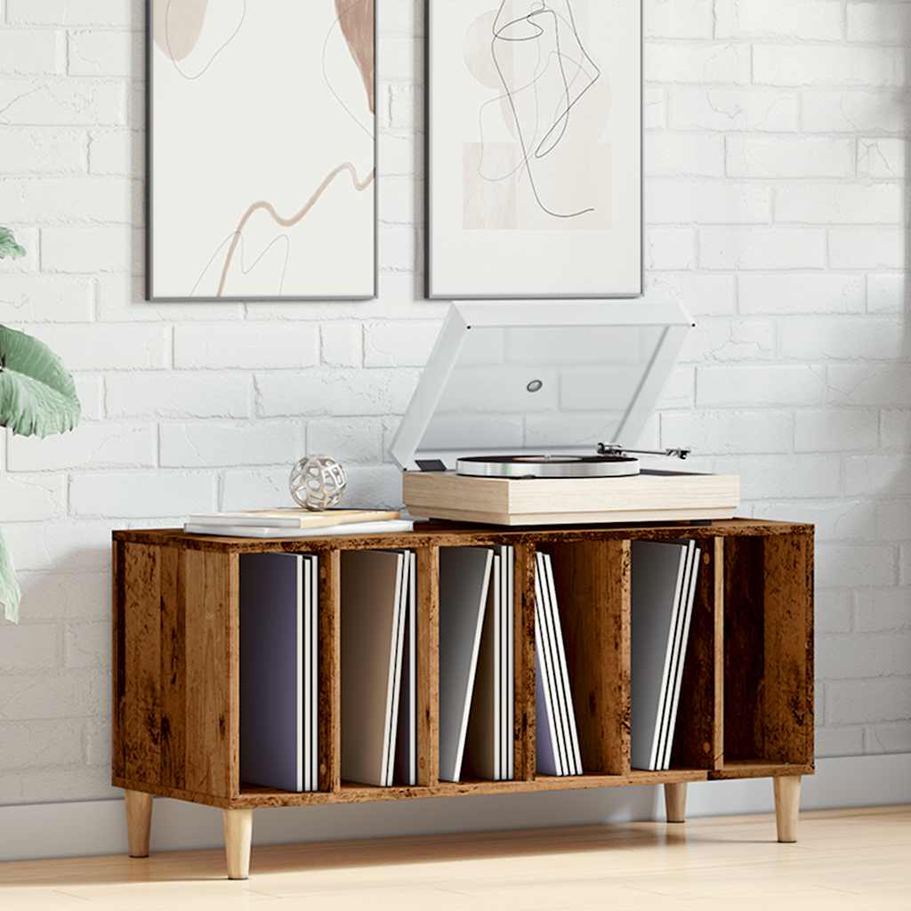 Vinylskab 100X38X48 Cm Konstrueret Træ Antikt Trælook
