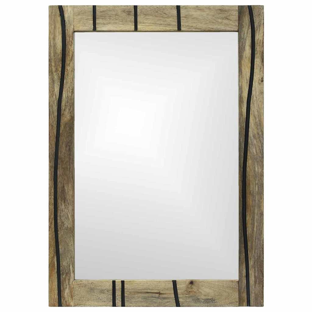Badeværelsesspejl Brun 50 X 2.5 X 70 Cm Massiv Mango Træ, Glas - Billede 2