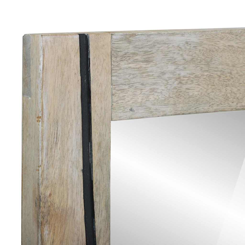 Badeværelsesspejl Brun 50 X 2.5 X 70 Cm Massiv Mango Træ, Glas - Billede 4