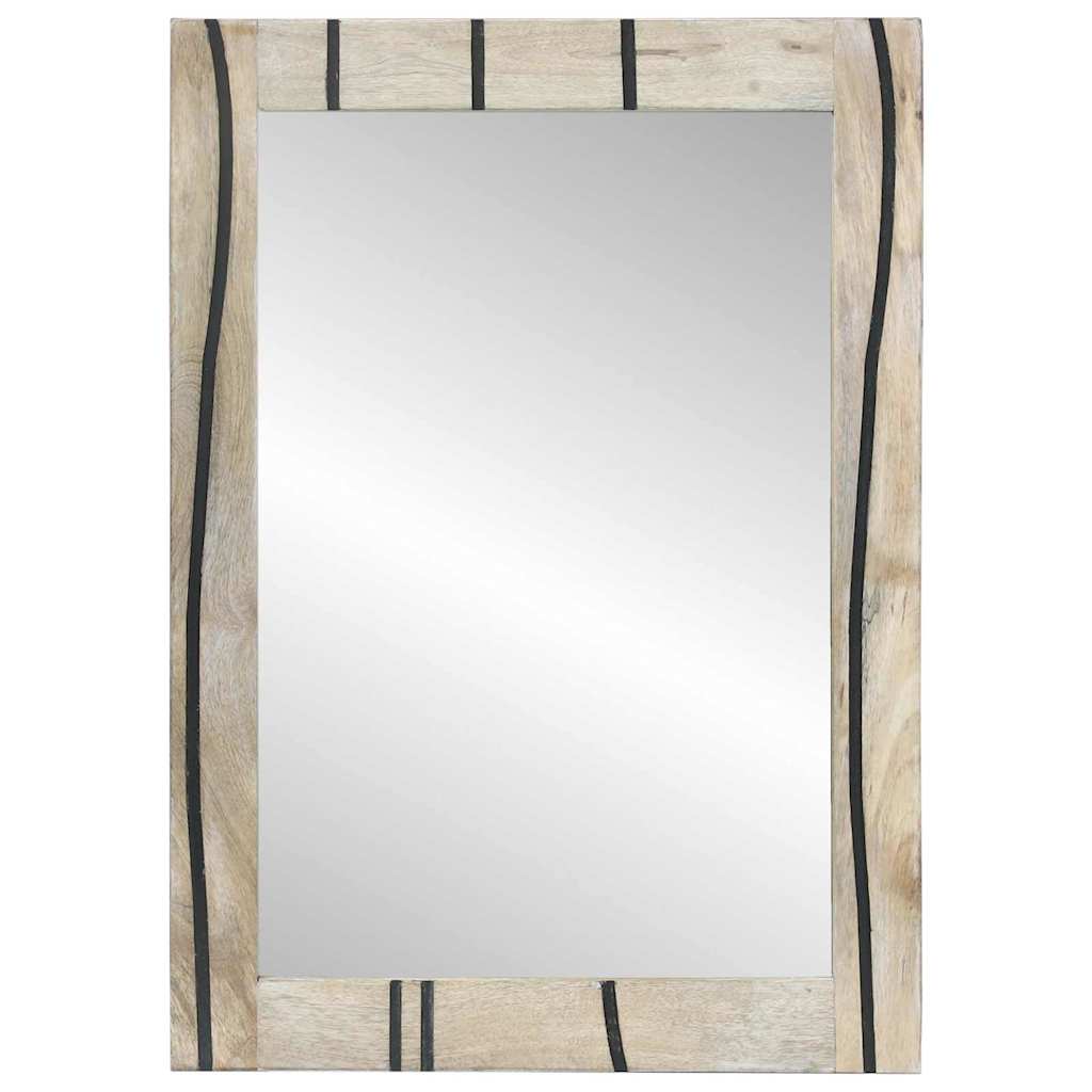 Badeværelsesspejl Brun 50 X 2.5 X 70 Cm Massiv Mango Træ, Glas - Billede 2