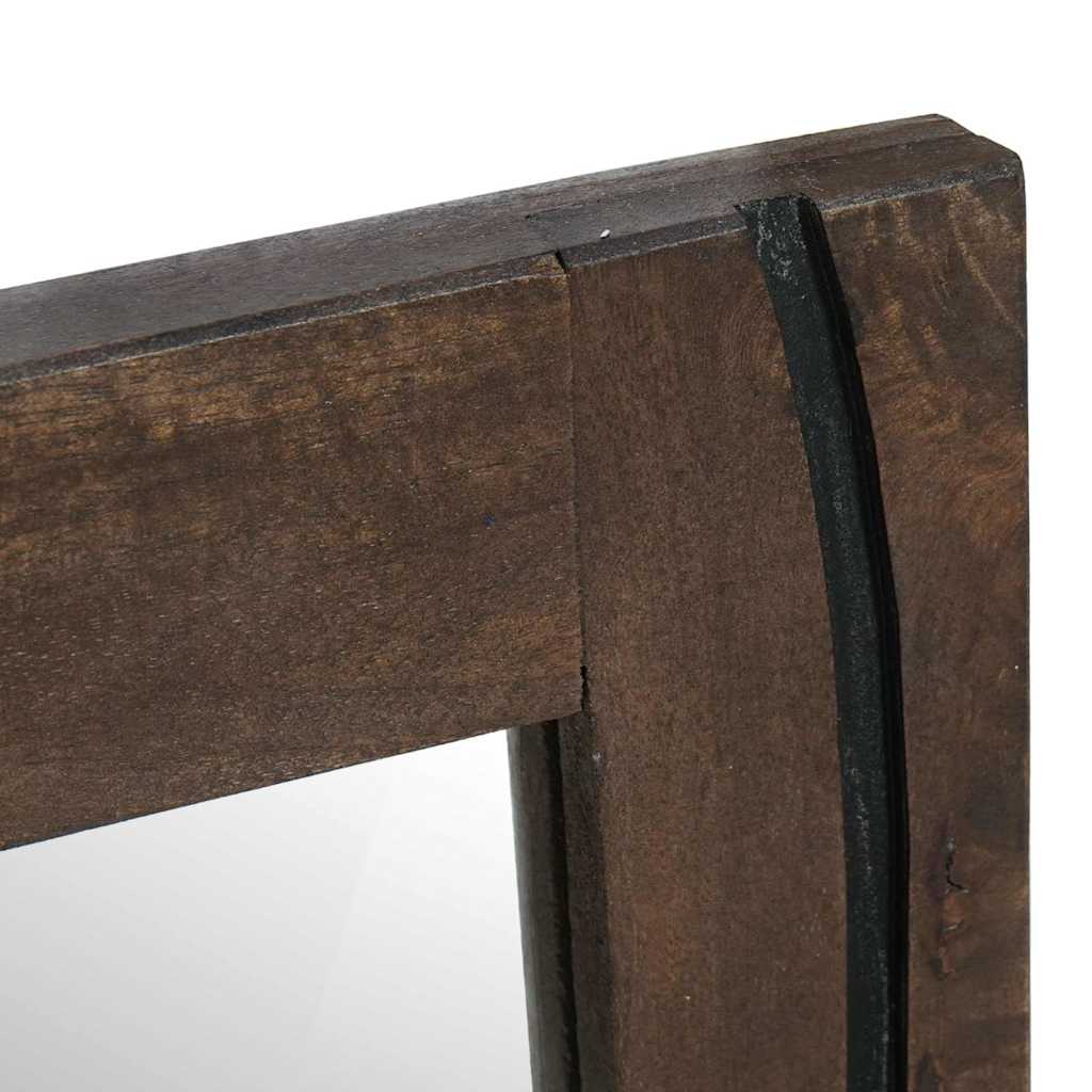 Badeværelsesspejl Brun 50 X 2.5 X 70 Cm Massiv Mango Træ, Glas - Billede 4