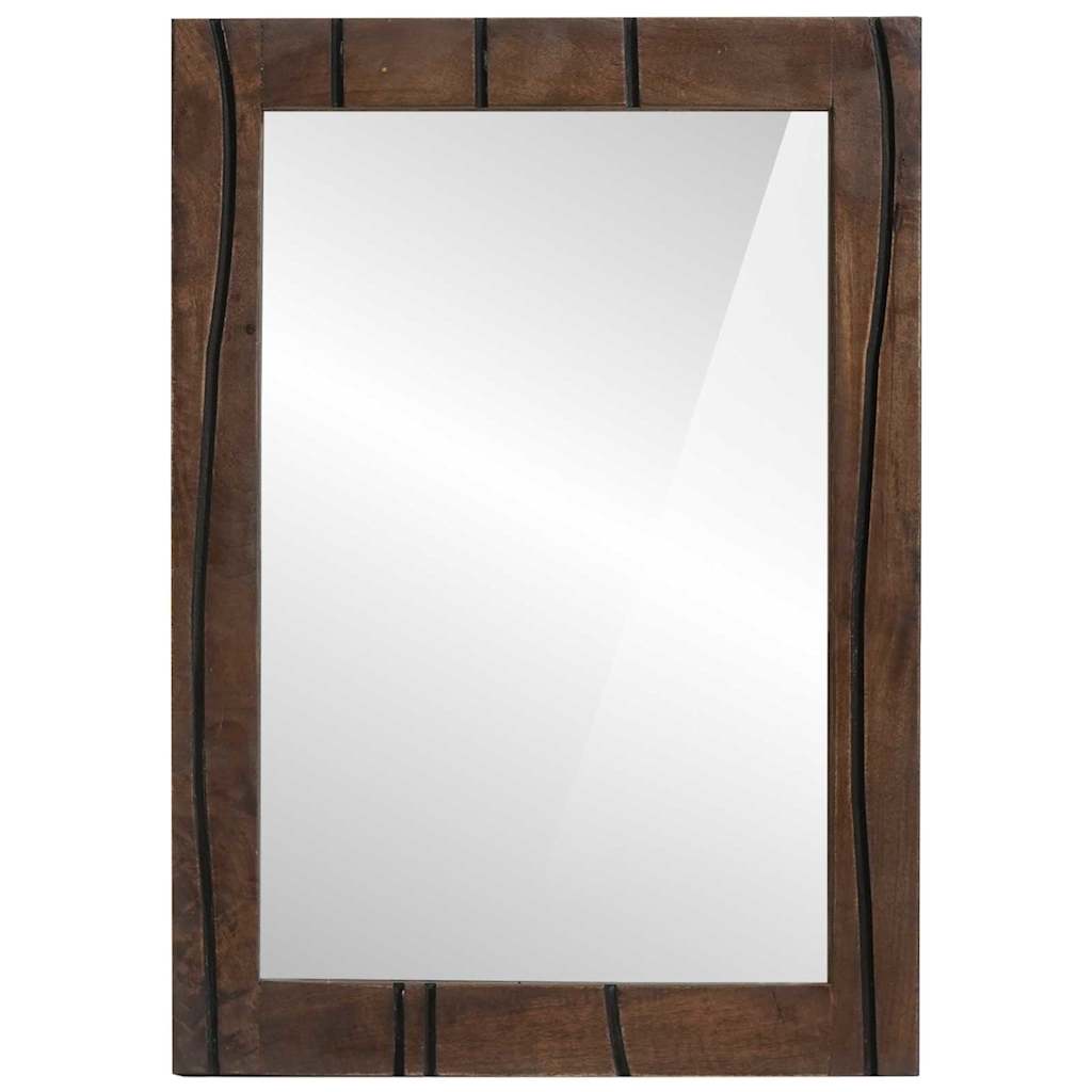 Badeværelsesspejl Brun 50 X 2.5 X 70 Cm Massiv Mango Træ, Glas - Billede 2