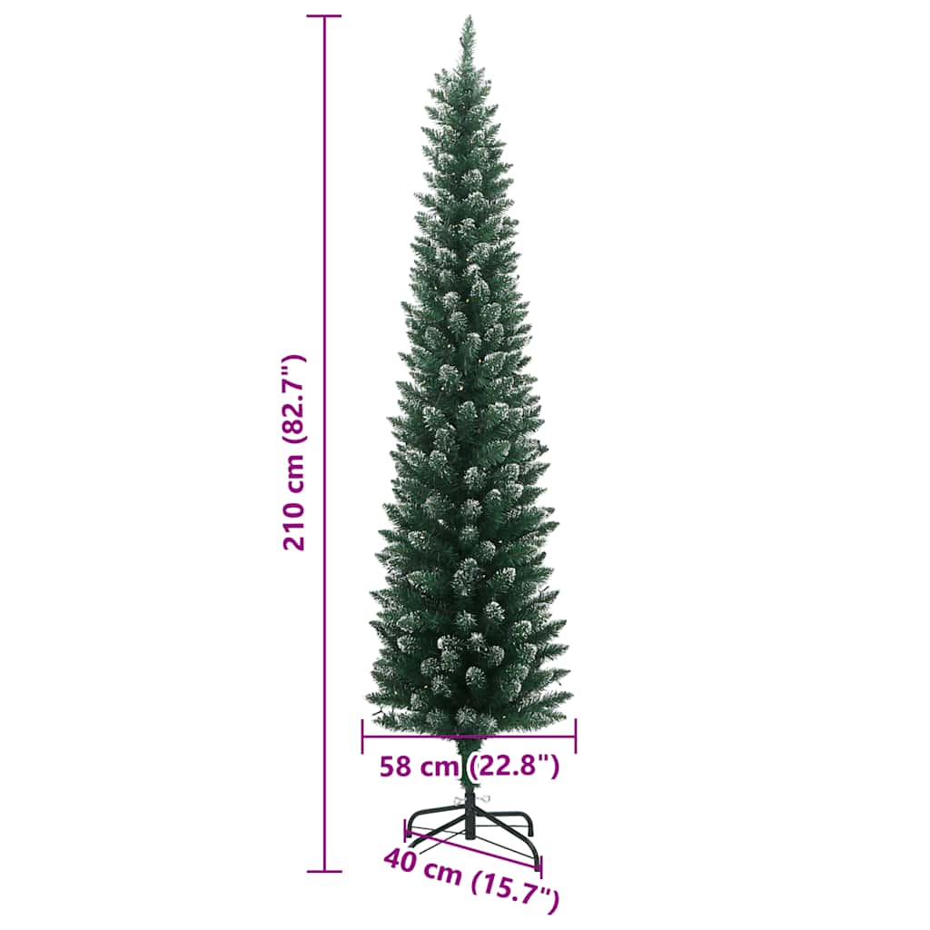 Kunstigt Smalt Juletræ Med 300 Led-lys 210 Cm - Billede 12