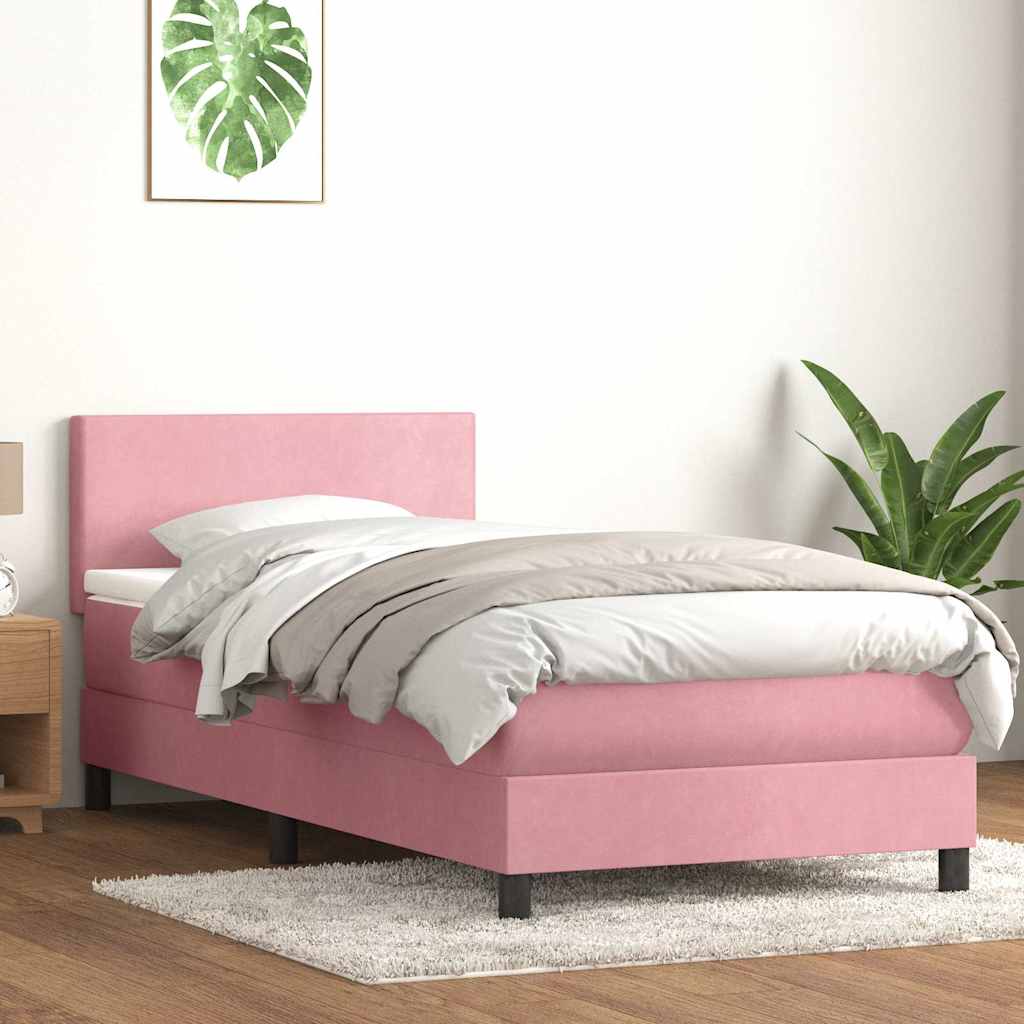 Kontinentalseng Med Madras Velour Lyserød