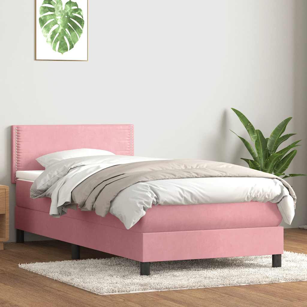 Kontinentalseng Med Madras Velour Lyserød