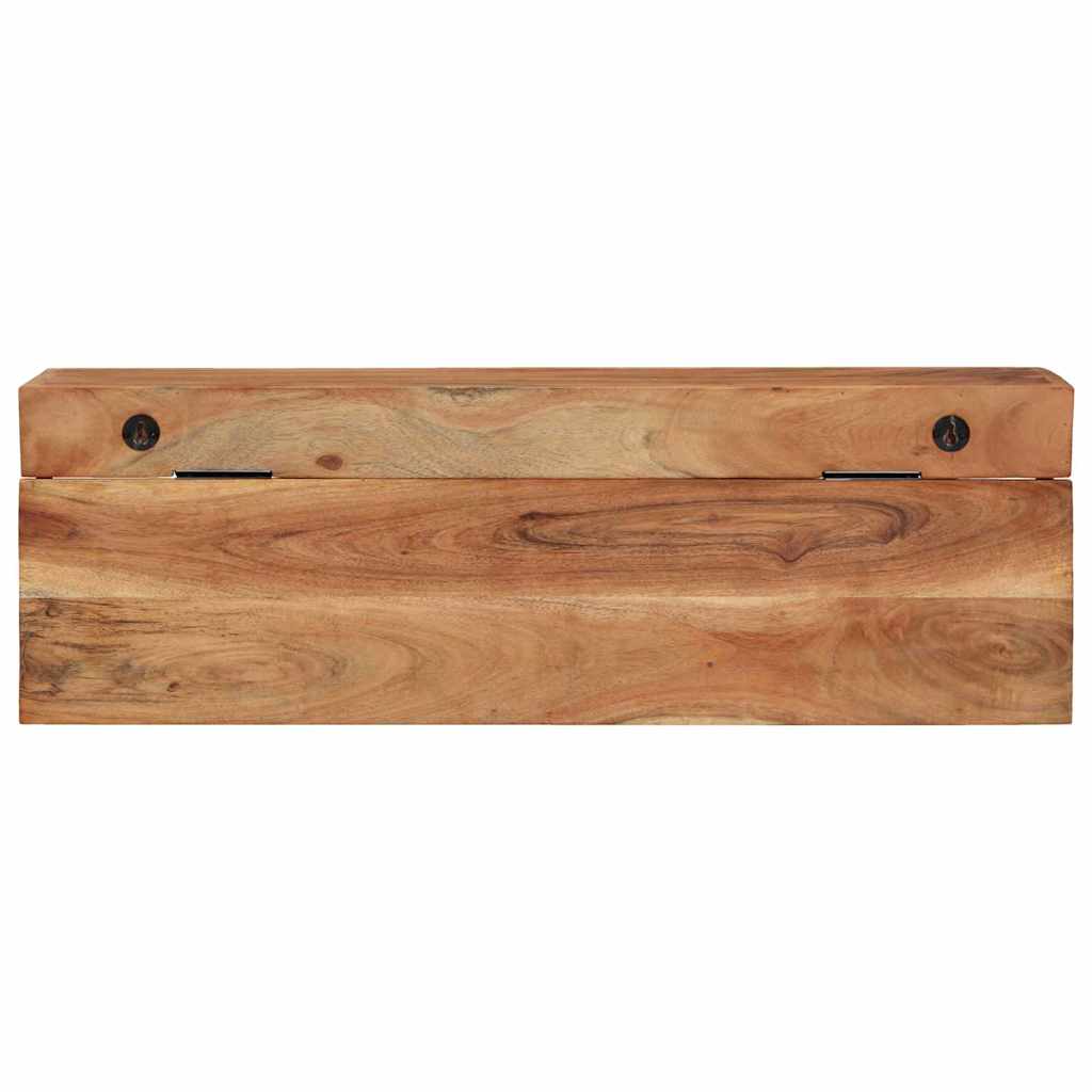 Knagerække Med Hylde Brun 73 X 19 X 23 Cm Massivt Akacietræ - Billede 6