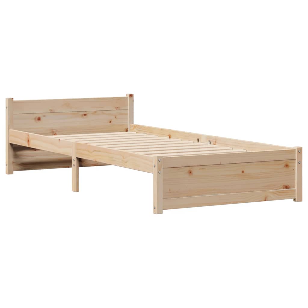 Seng Med Reol Uden Madras 75X190 Cm Massivt Fyrretræ