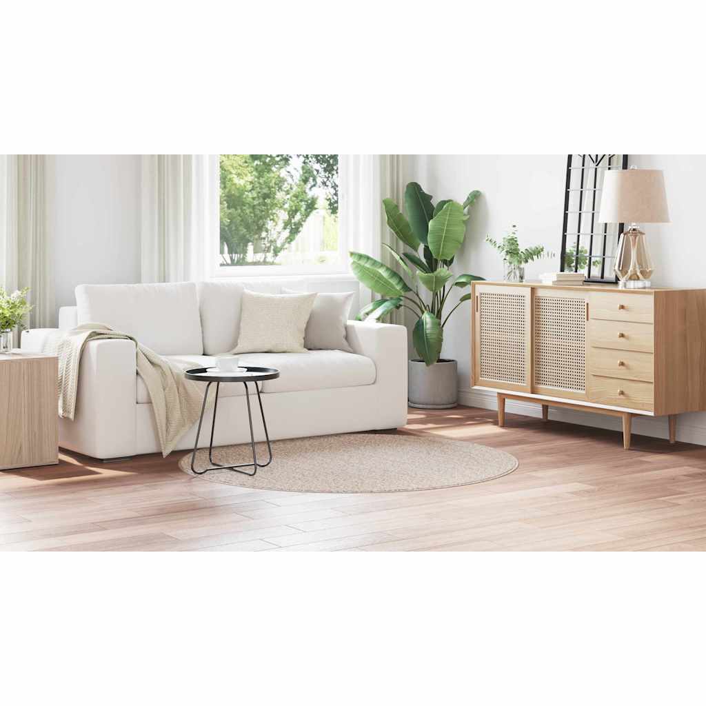 Anti-slip Shaggy Tæppe Creme 160 X 160 Cm Pp - Billede 4