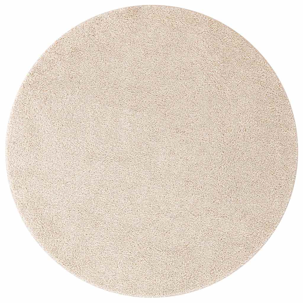 Anti-slip Shaggy Tæppe Creme 160 X 160 Cm Pp - Billede 2