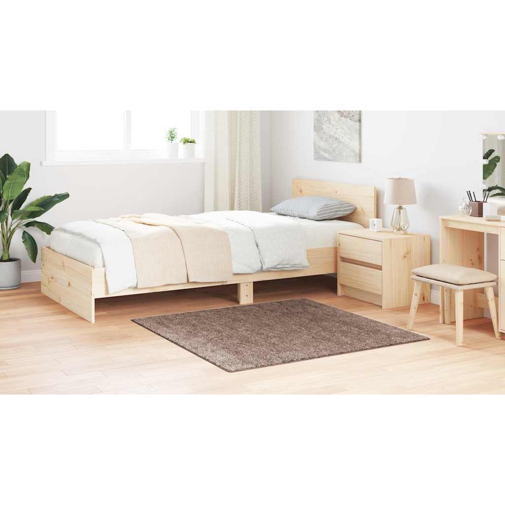 Anti-slip Shaggy Tæppe Brun 120 X 120 Cm Pp - Billede 4