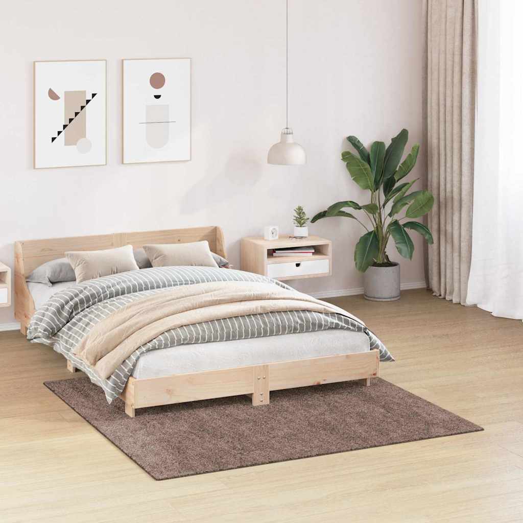 Anti-slip Shaggy Tæppe Brun 160 X 160 Cm Pp - Billede 3