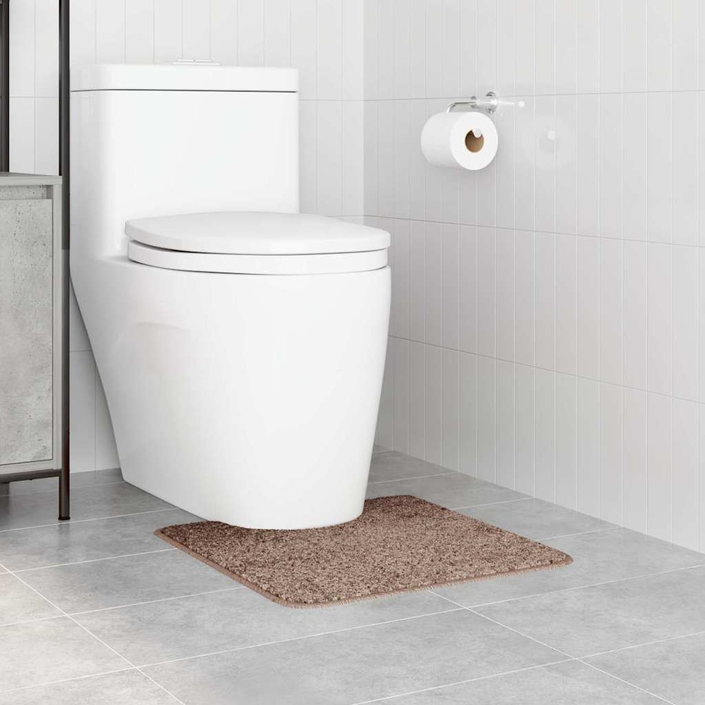 Skridsikker Badeværelsesmåtte Med Toiletudskæring Brun - Billede 3