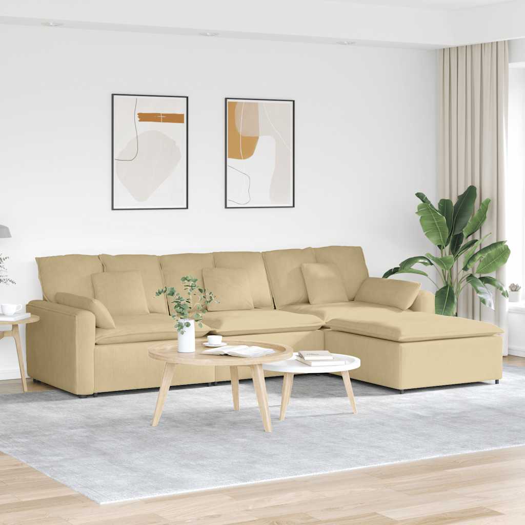 Modulsofa Med Fodskammel Og Hynder