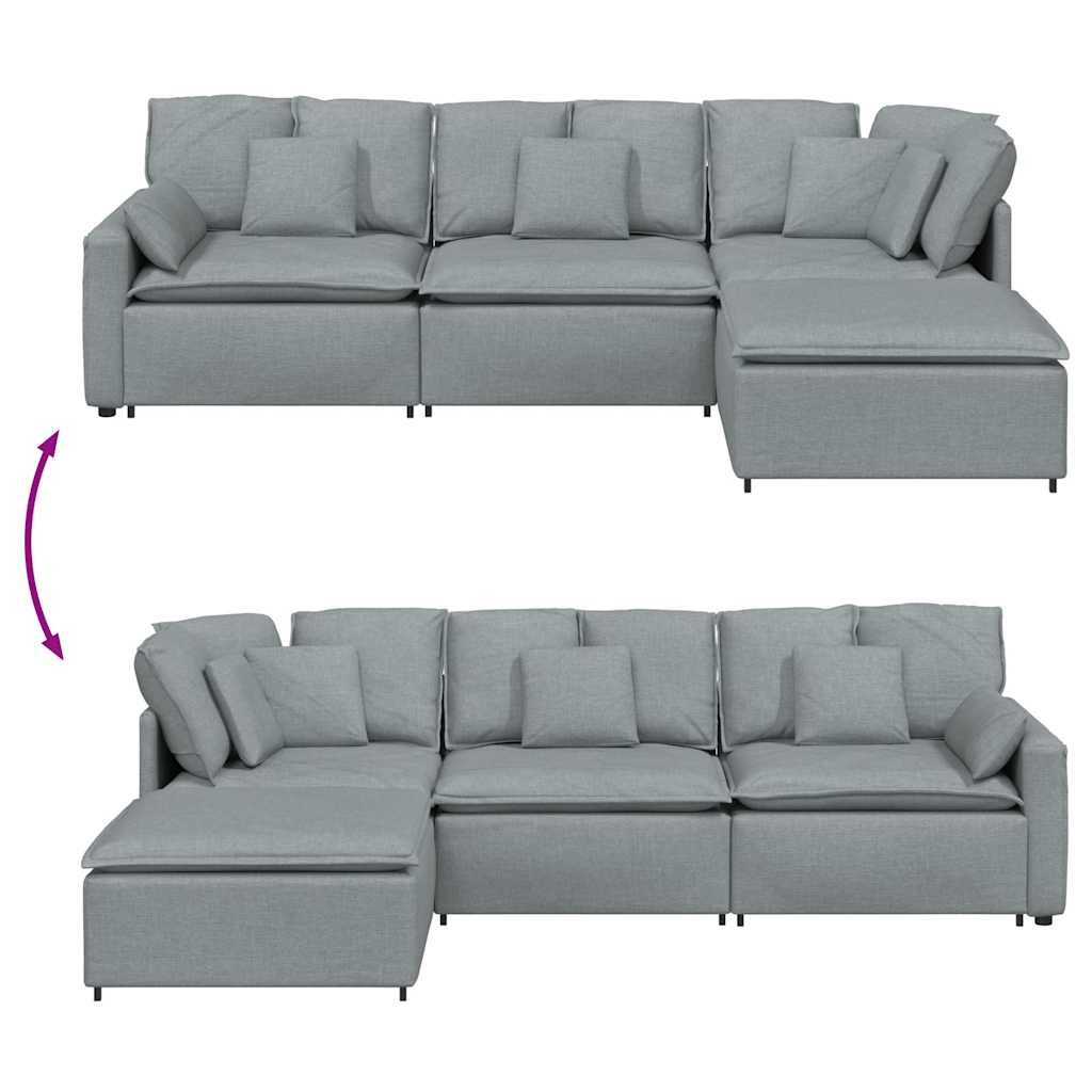 Modulsofa Med Fodskammel Og Hynder - Billede 10