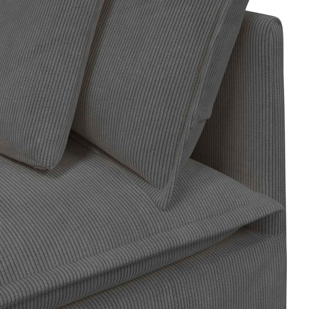Modulsofa Med Fodskammel Og Hynder Føjlsstof Farvet