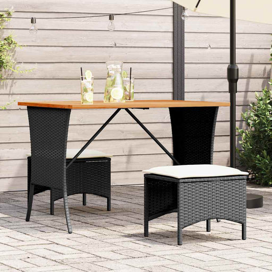 Havebord Med Top I Akacietræ 105X75X72 Cm Polyrattan