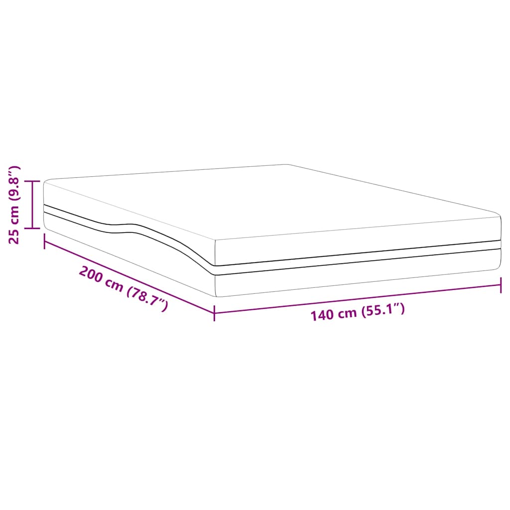 Madras Hvid, Grå 140 200 Cm Skum - Billede 12