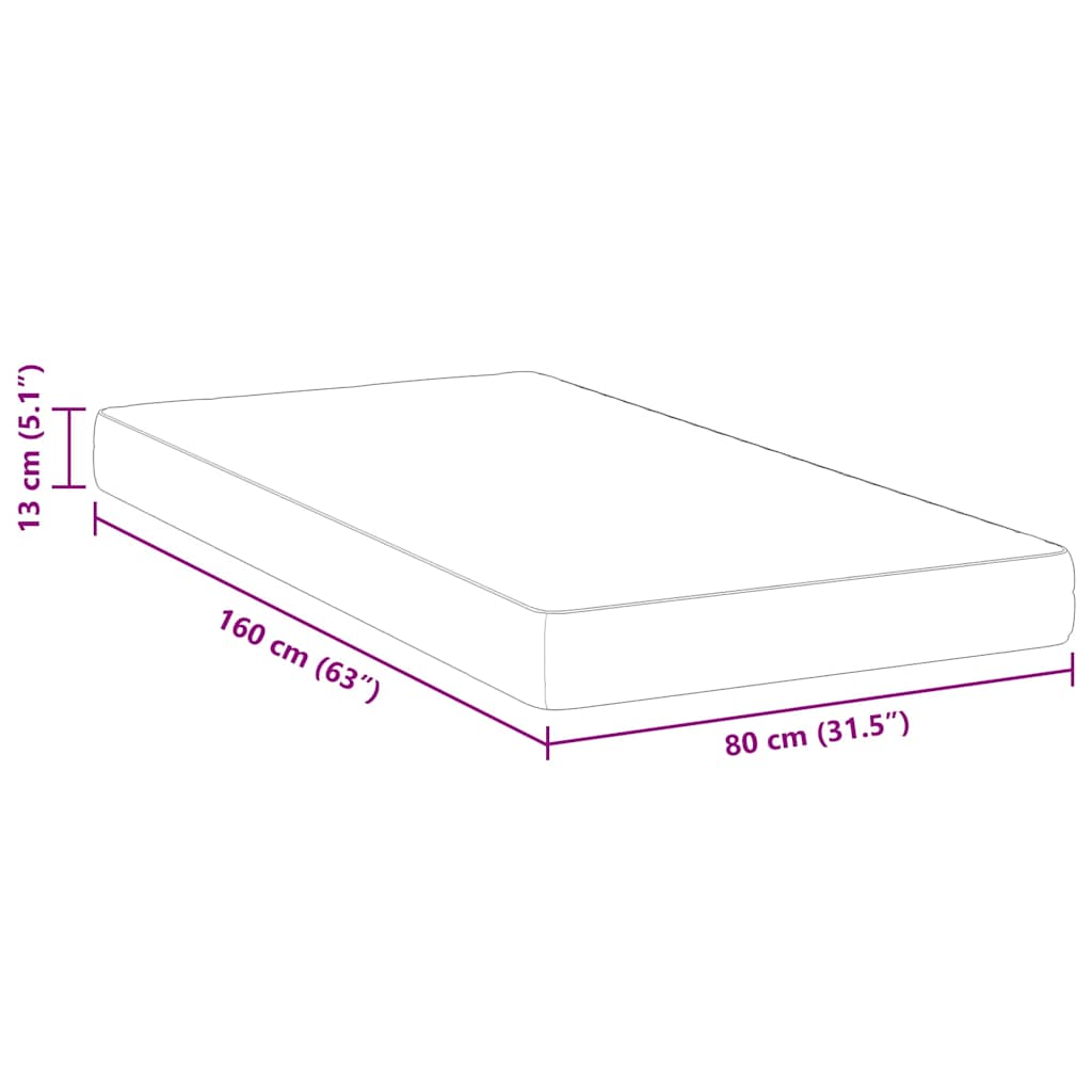 Madras Hvid 80 160 Cm Skum - Billede 11