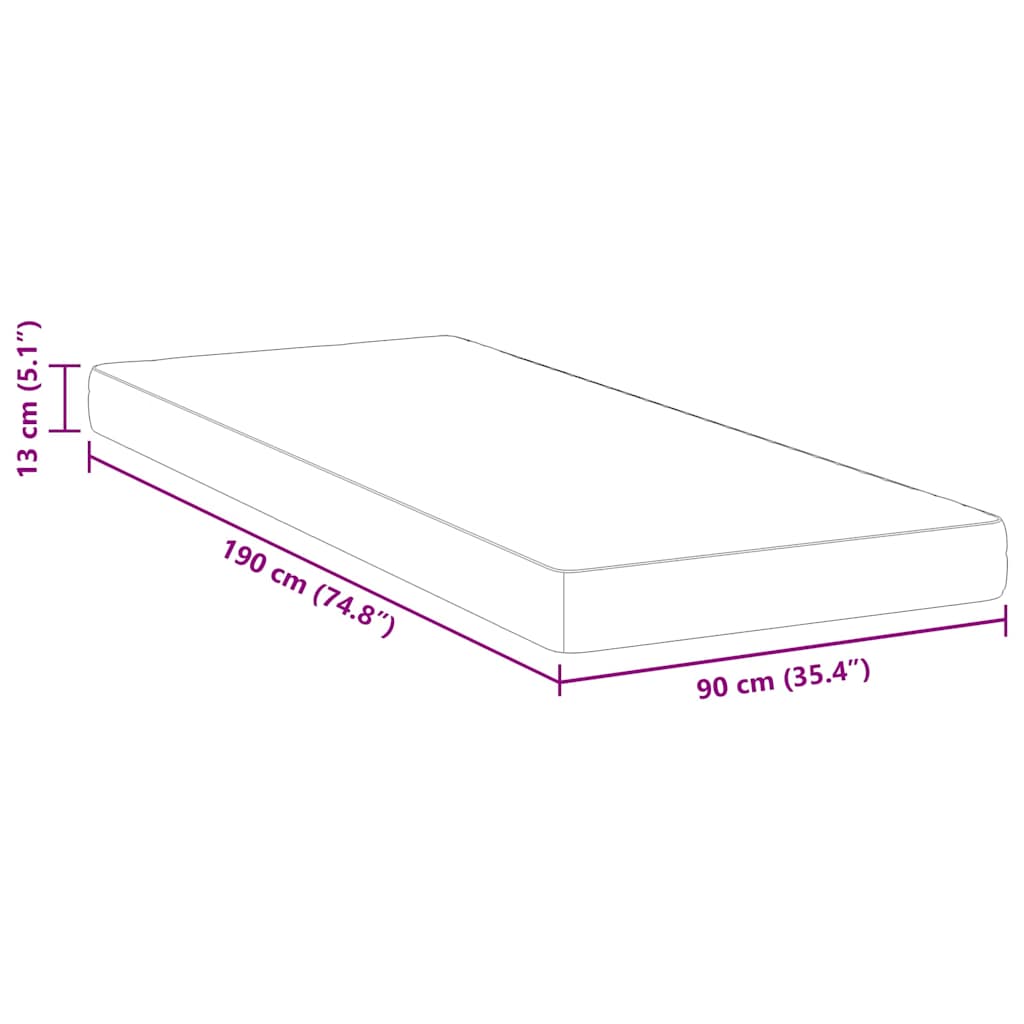 Madras Hvid 90 190 Cm Skum - Billede 11
