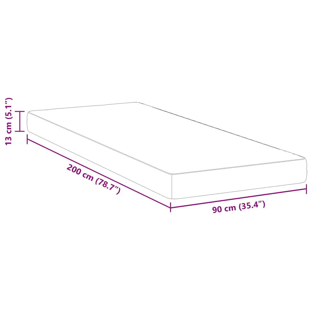 Madras Hvid 90 200 Cm Skum - Billede 11