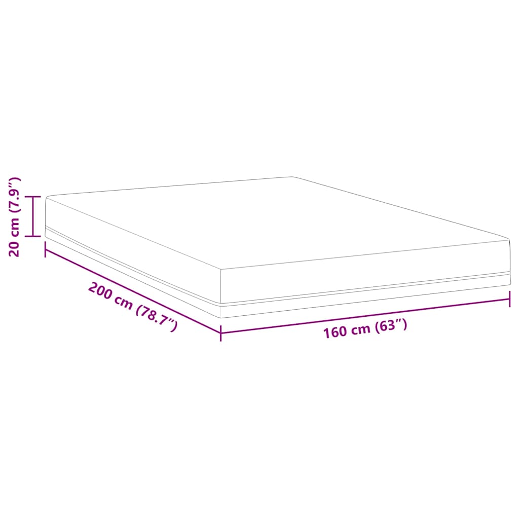 Madras Hvid, Blå 160 200 Cm Skum - Billede 12
