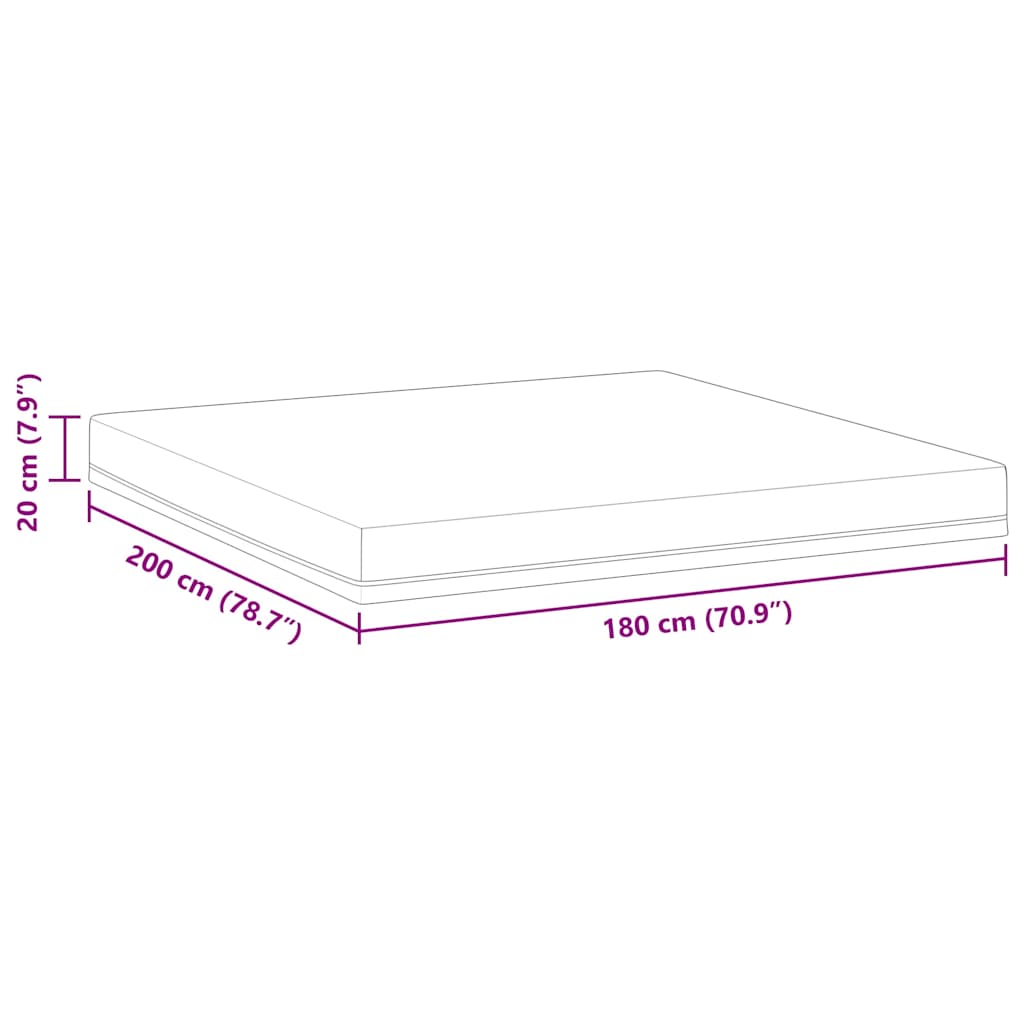 Madras Hvid, Blå 180 200 Cm Skum - Billede 12