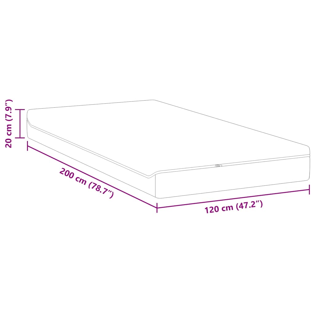Madras Hvid, Grå 120 200 Cm Skum - Billede 11