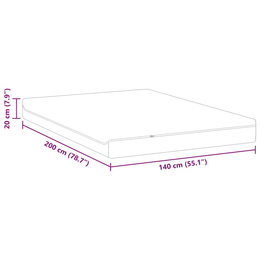 Madras Hvid, Grå 140 200 Cm Skum - Billede 12