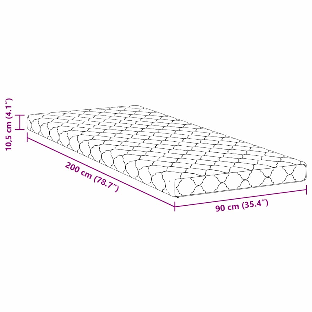Madras Hvid 200 90 Cm Skum - Billede 11
