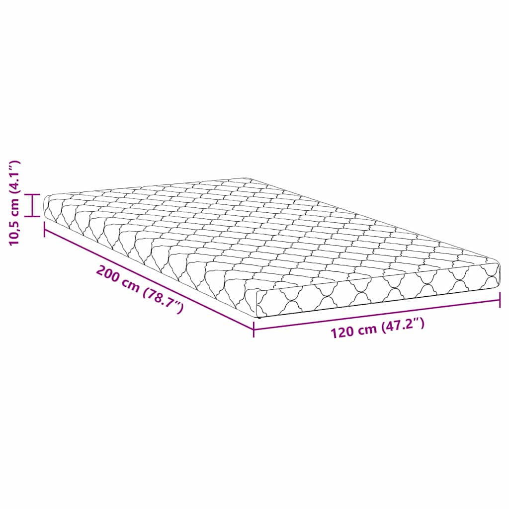 Madras Hvid 200 X 120 Cm Skum - Billede 11