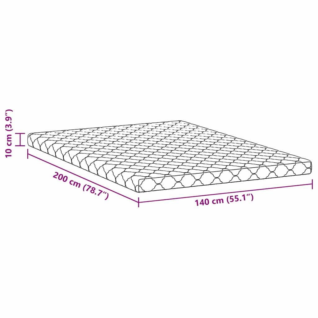 Madras Hvid 200 140 Cm Skum - Billede 12