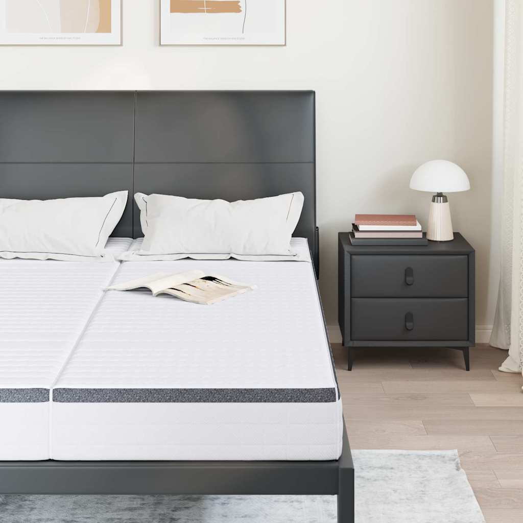 Madras 2 Pcs Hvid, Grå 70 190 Cm Strikket Stof - Billede 3