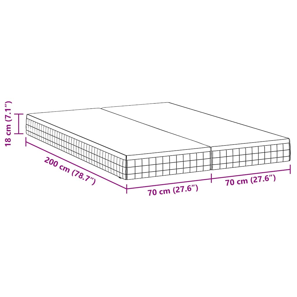 Madras 2 Pcs Hvid, Grå 70 200 Cm Strikket Stof - Billede 12