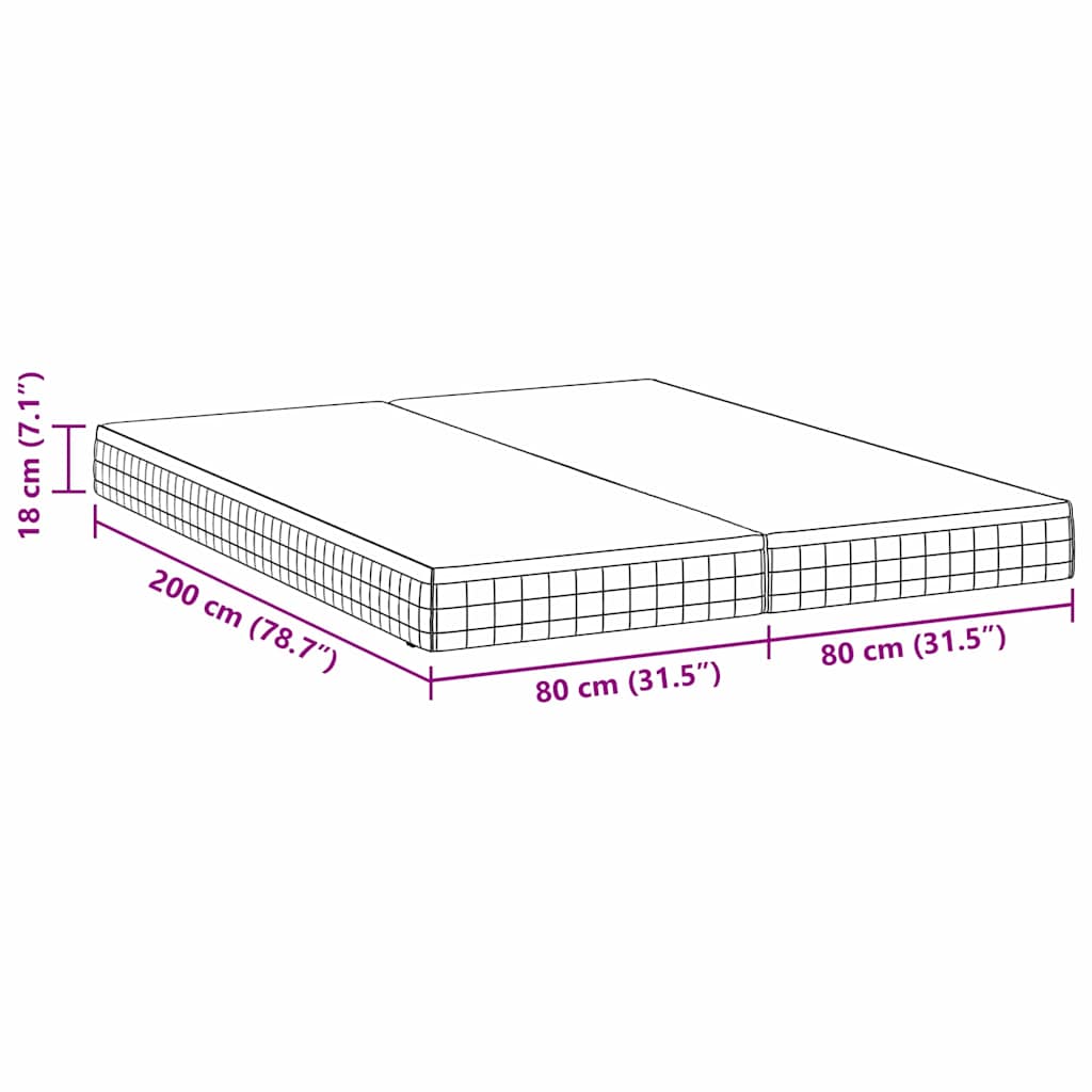 Madras 2 Pcs Hvid, Grå 80 200 Cm Strikket Stof - Billede 12