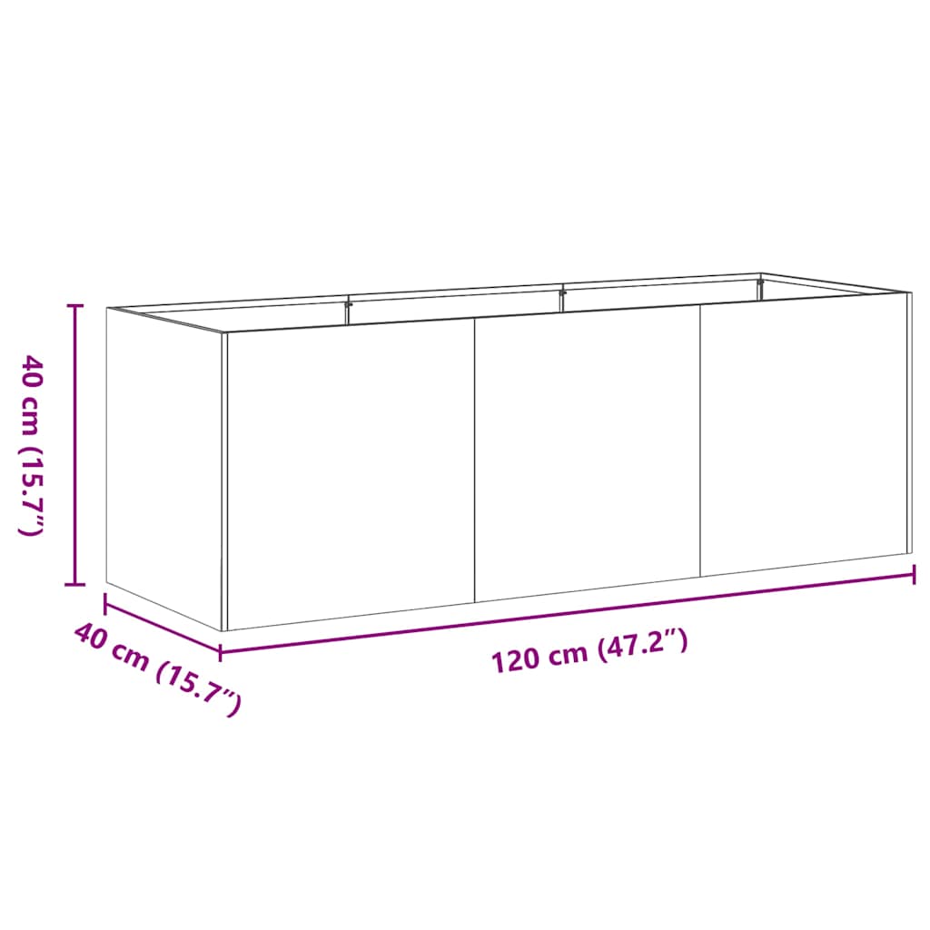 Plantekasse Olivengrøn 120x40x40 Cm Koldvalset Stål - Billede 9
