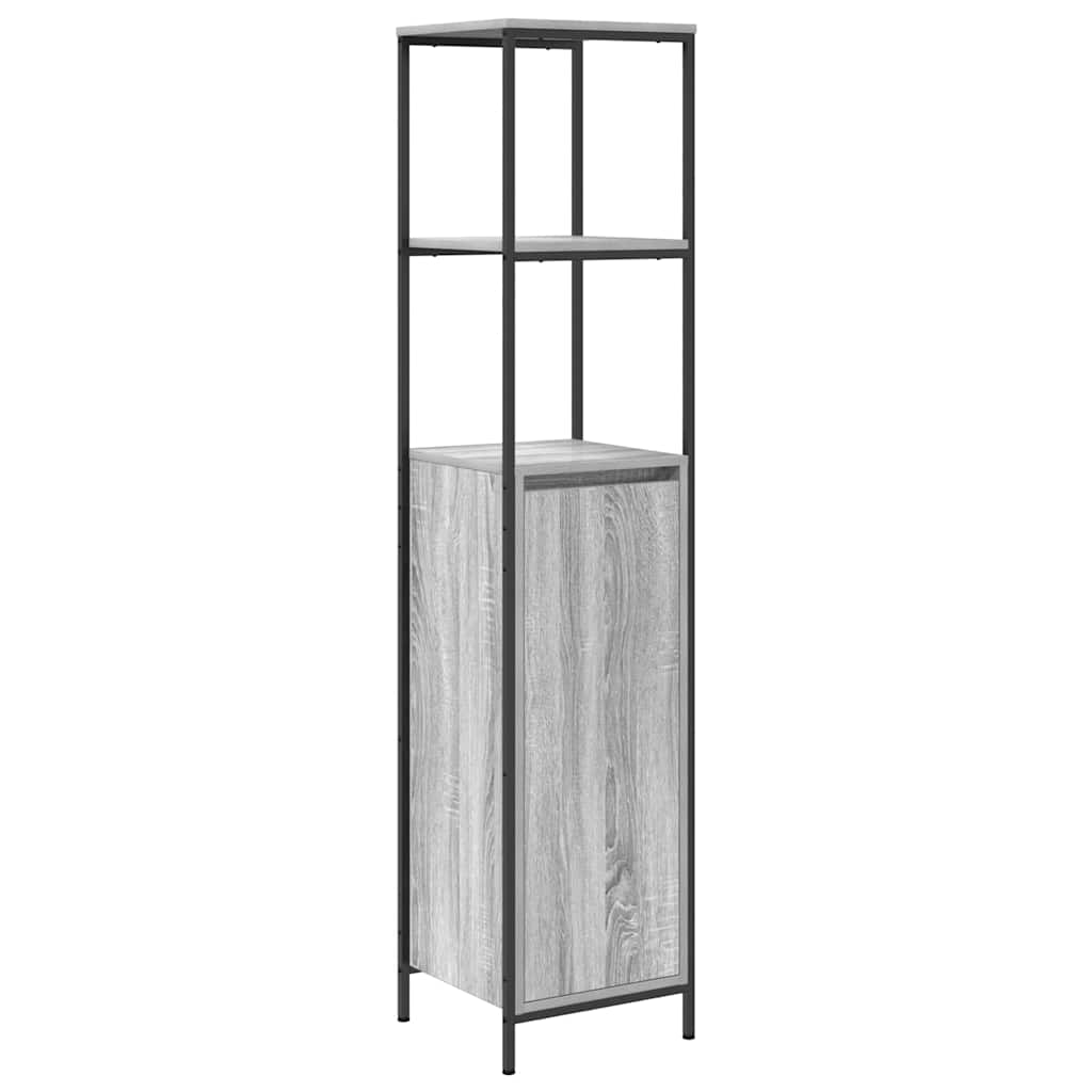 Badeværelsesmøbel Sæt Med Hylde 5 Pcs Grå 76,5 X 35 X 95 Cm - Billede 7